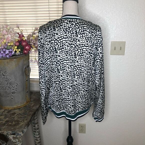 NEW Kori America Silky Black and White Animal Print Bomber Style Jacket NWT - Picture 8 of 15